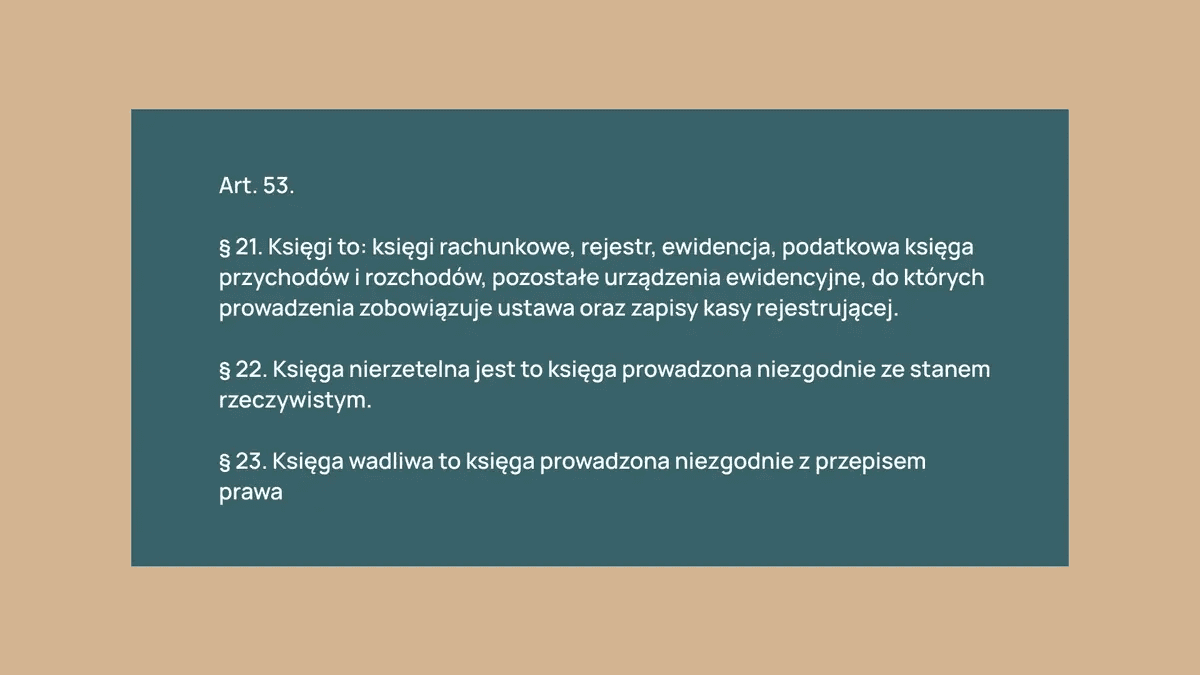 księga nierzetelna - paragrafy