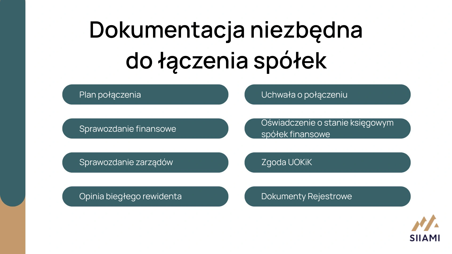 Dokumentacja niezbędna do łączenia spółek 